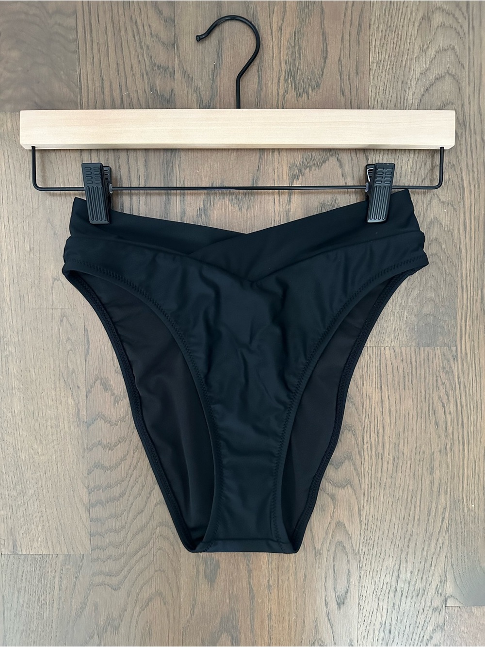 NWT J. Crew Cross-Front Cheeky Bikini Bottom Style BF171 in Black Size XS